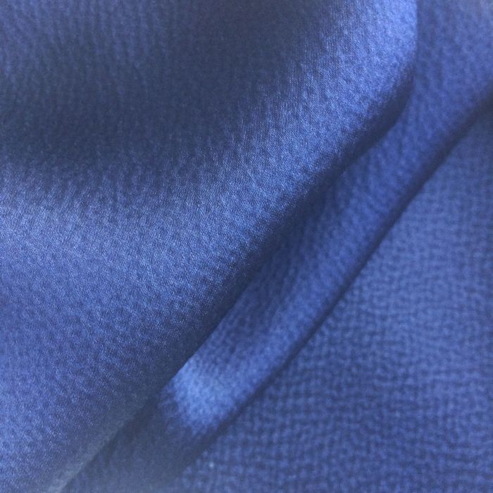 HAMMERED SILK SATIN DYED NAVY