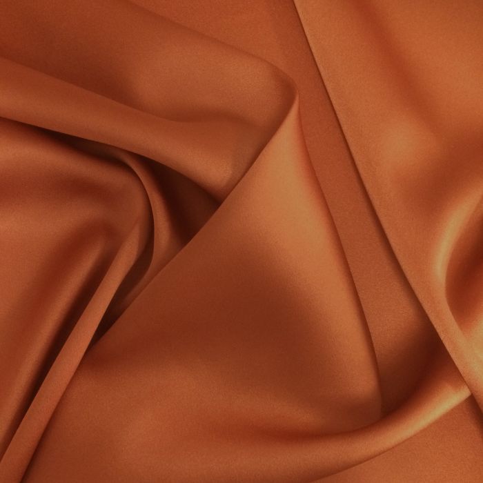 STRETCH SATIN BURNT ORANGE